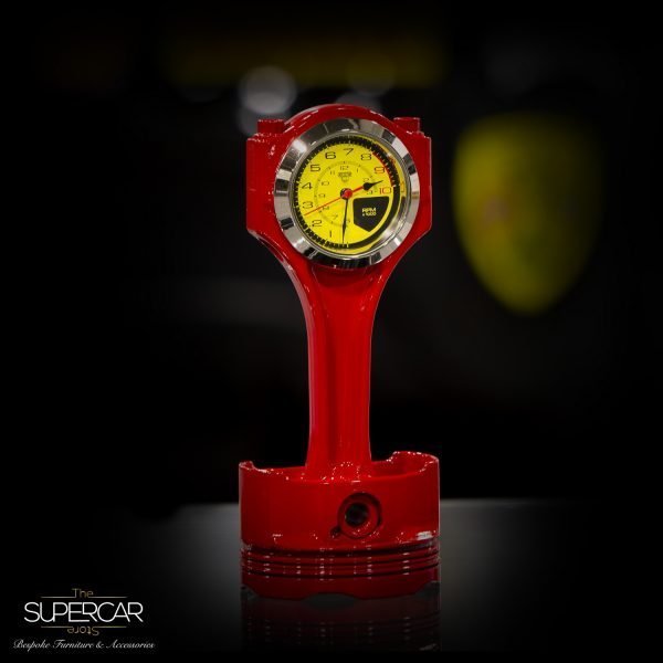 Ferrari Rosso Corsa Red Piston Clock by The Supercar Store